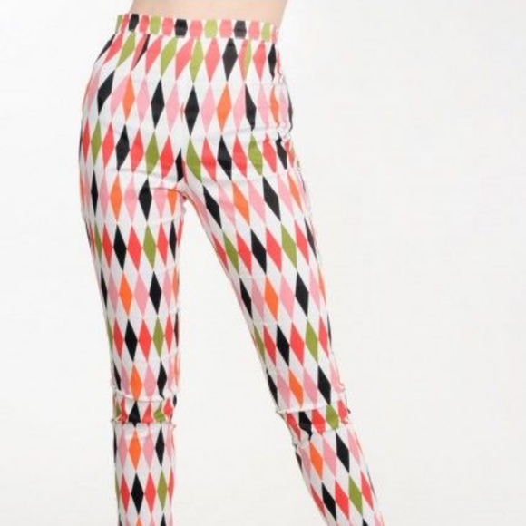 Pinup Couture Pants - Harlequin Capris Size S PUG